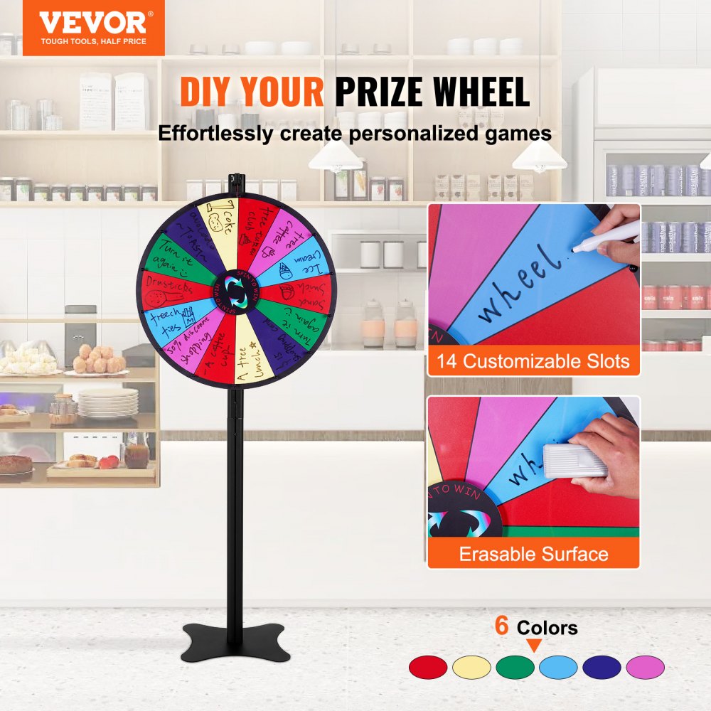 UPZP-24LY - 24" Customizable Spinning Prize Wheel for Events