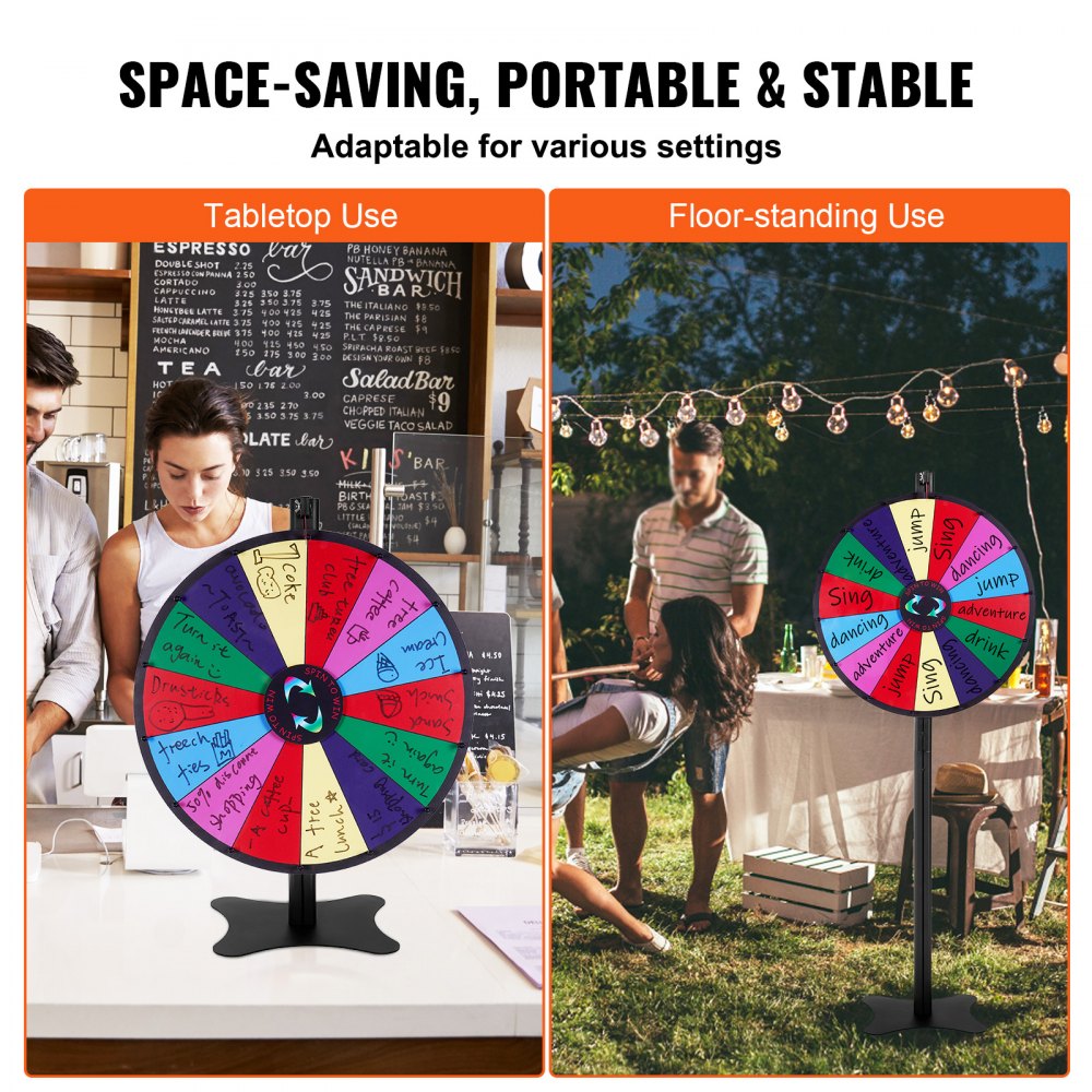 UPZP-24LY - 24" Customizable Spinning Prize Wheel for Events