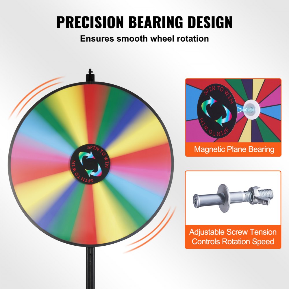 UPZP-36LY - 36" Customizable Spinning Prize Wheel for Events
