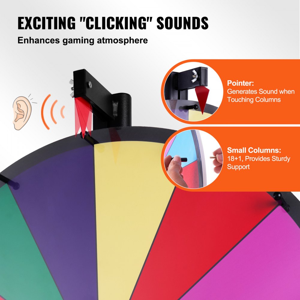 UPZP-36LY - 36" Customizable Spinning Prize Wheel for Events