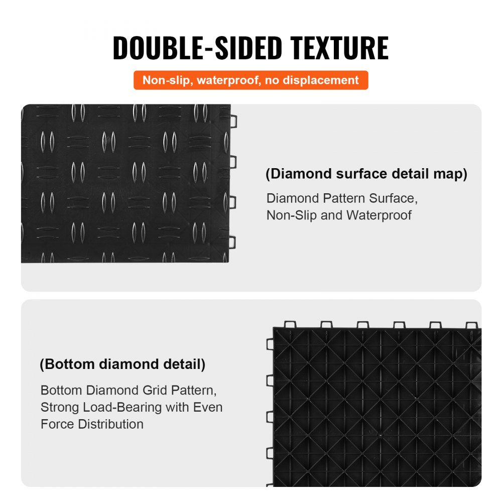 JQ-3025BK - Durable 12x12 Interlocking Garage Tiles for Easy Installation