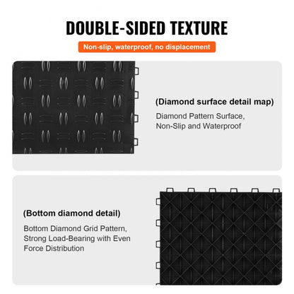 JQ-3025BK - Durable 12x12 Interlocking Garage Tiles for Easy Installation