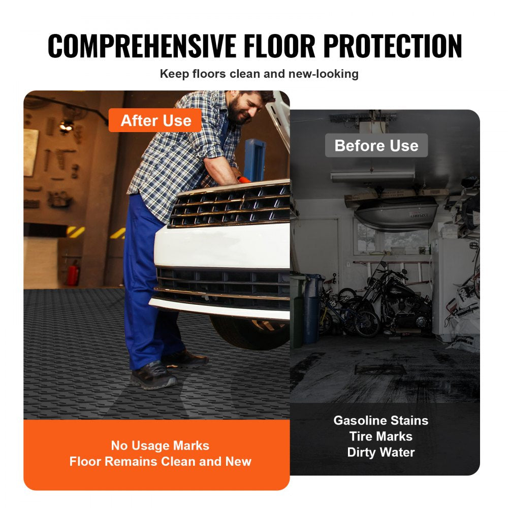 JQ-3025BK - Durable 12x12 Interlocking Garage Tiles for Easy Installation