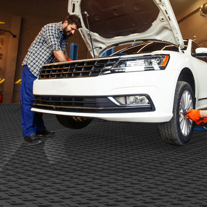 JQ-3025BK - Durable 12x12 Interlocking Garage Tiles for Easy Installation