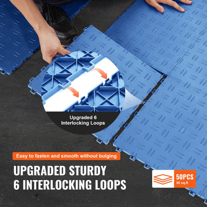 JQ-3050BU - Durable 12" Interlocking Garage Tiles for Ultimate Floor Protection