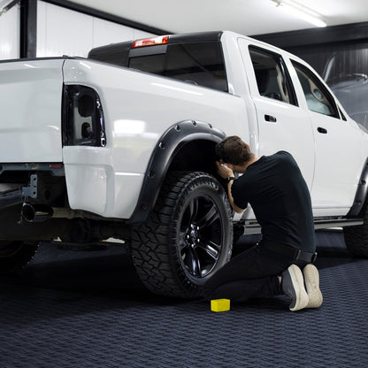 JQ-3025SMH - Durable 12" Interlocking Garage Tiles with 3D Diamond Pattern