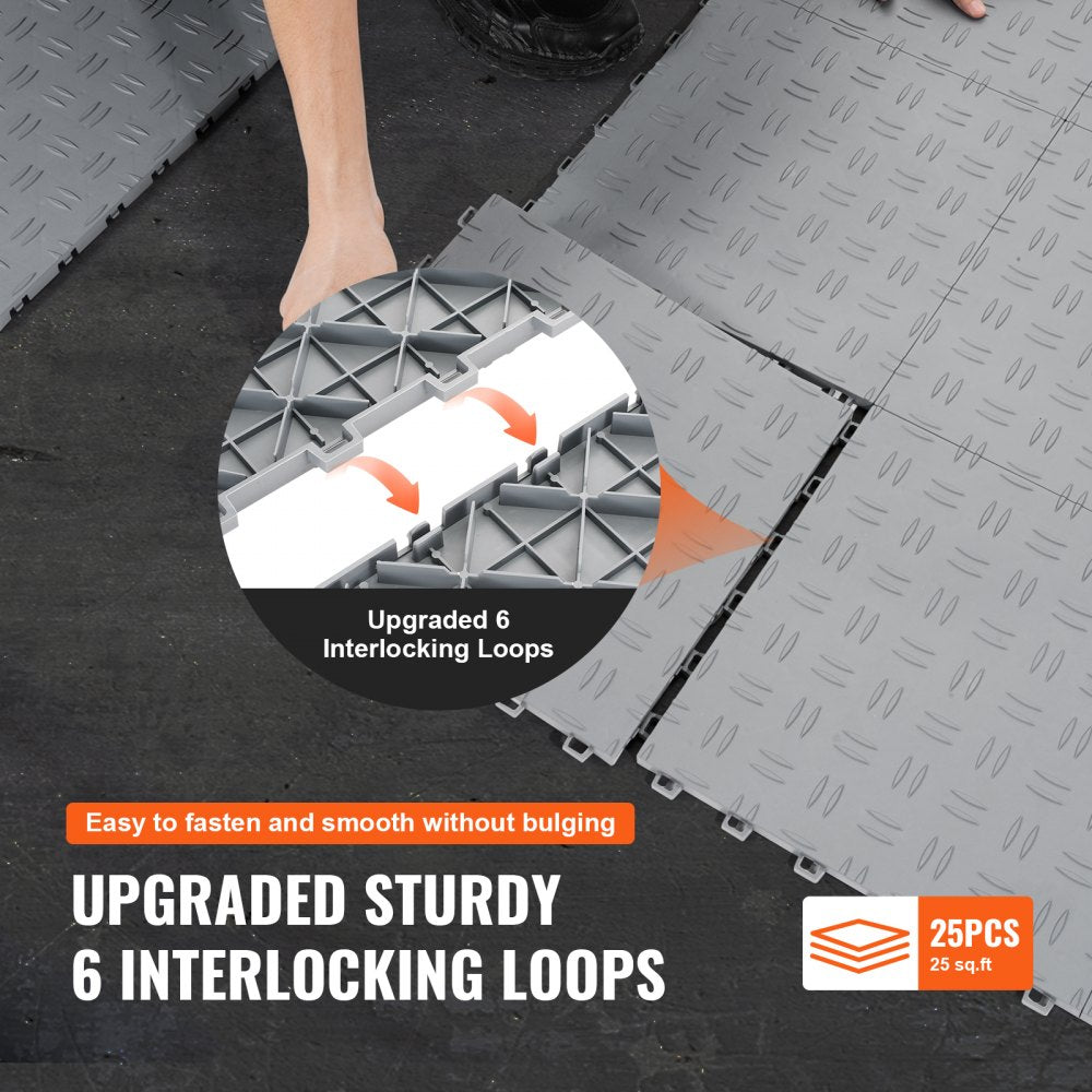 JQ-3025SL - Durable 12"x12" Interlocking Garage Tiles for Easy Installation