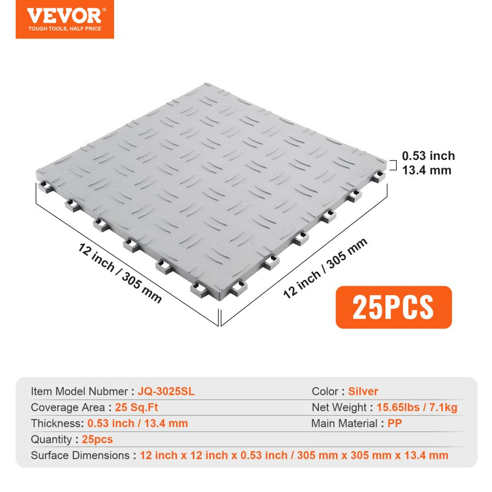 JQ-3025SL - Durable 12"x12" Interlocking Garage Tiles for Easy Installation