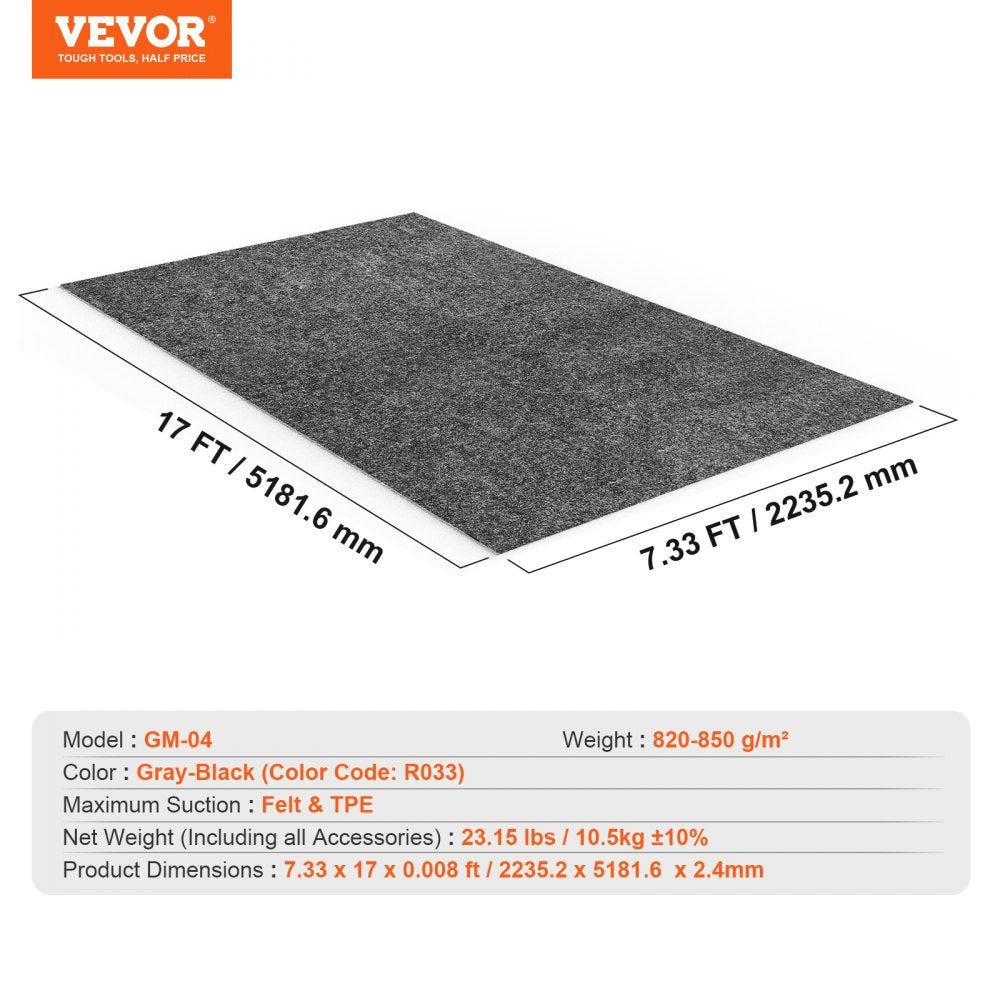 GM-04 - Durable 7.4'x17' VEVOR Garage Mat with Waterproof TPE Backing