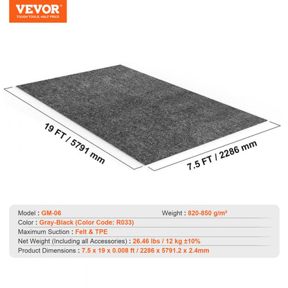GM-06 - 7.6'x19' Durable Garage Floor Mat with Non-Slip Backing