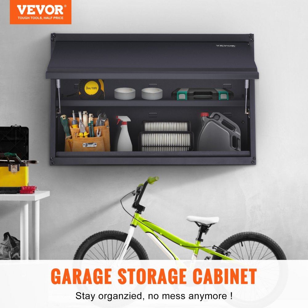 010509715893 - Wall-Mounted Metal Storage Cabinet with 120lbs Per Shelf Capacity