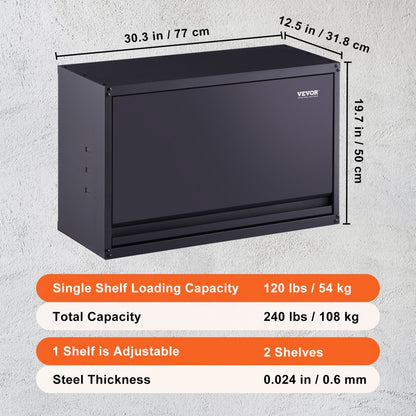 010509715893 - Wall-Mounted Metal Storage Cabinet with 120lbs Per Shelf Capacity