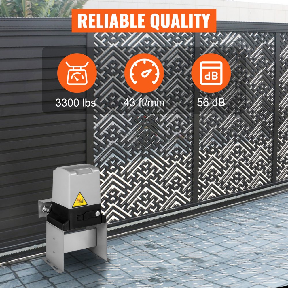 010471017655 - 40ft Heavy-Duty Automatic Sliding Gate Opener for Easy Setup