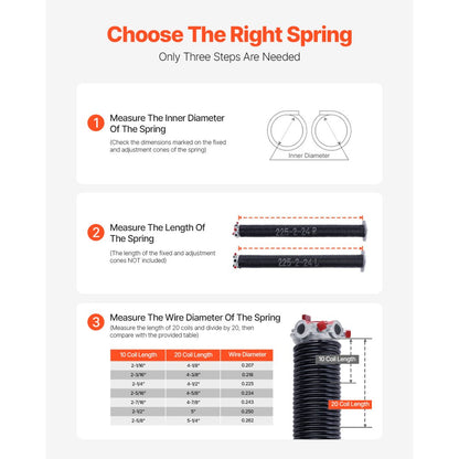225-2-24 - Durable Garage Door Torsion Springs, 0.225 x 2 x 24 inch