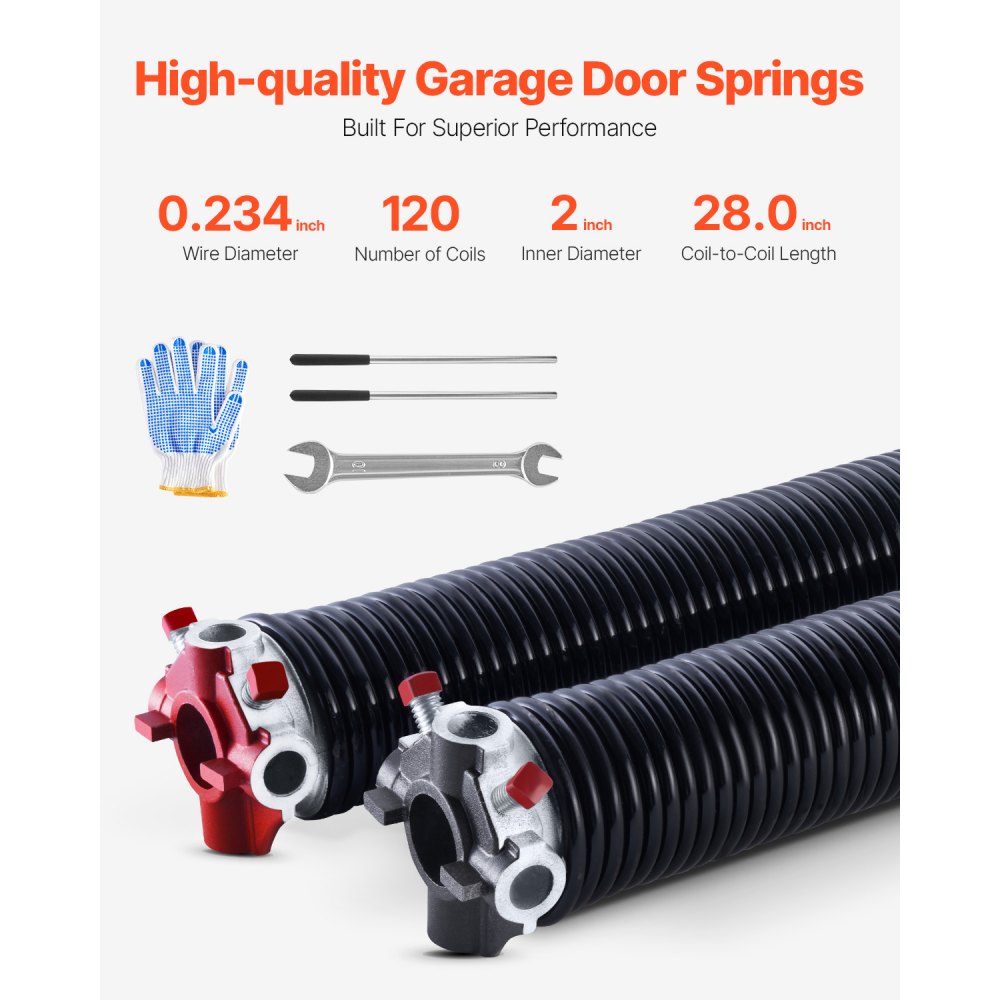234-2-28 - Durable 0.234 x 2 x 28 inch Torsion Springs for Garage Doors