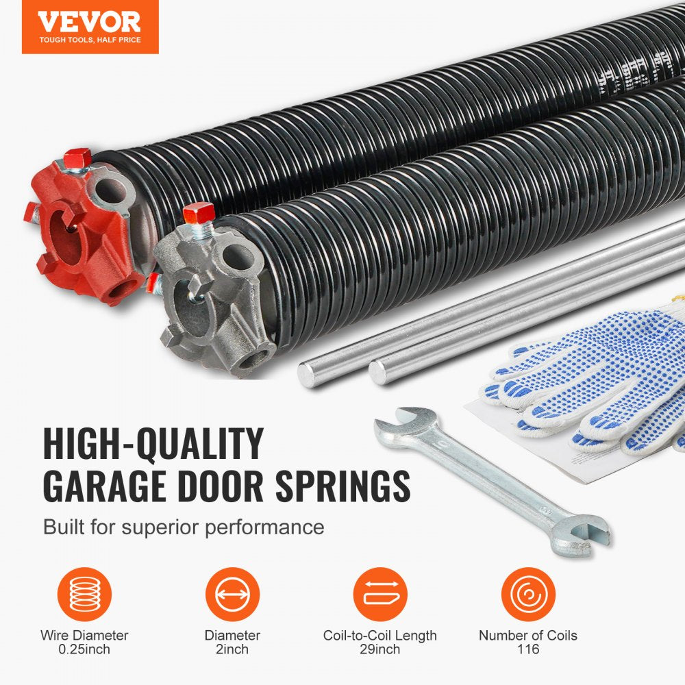 GZ-29 - Durable Garage Door Torsion Springs, 0.25 x 2 x 29inch