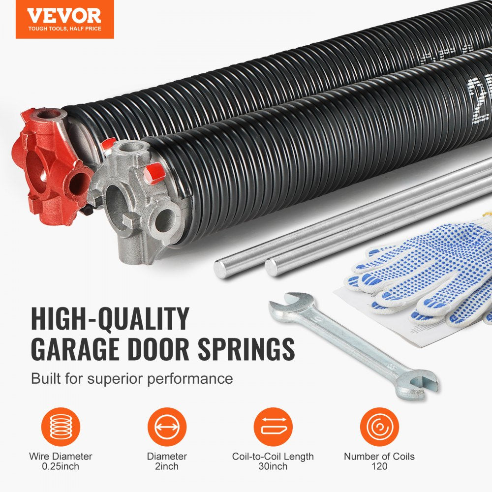 GZ-30 - Durable 30" Torsion Springs with Electrophoresis Coating