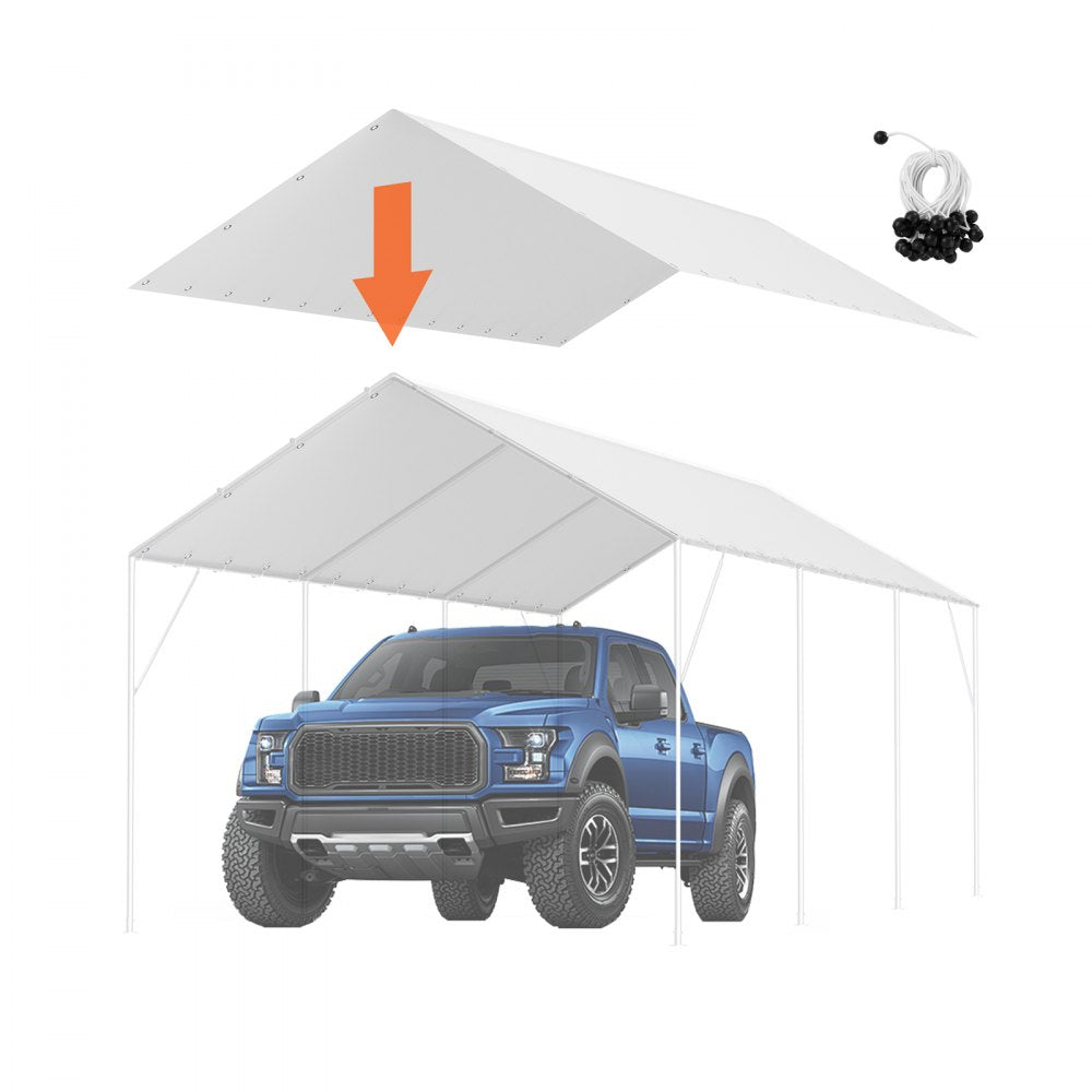 SXYQCPBBW10X20 - 10x20 ft Heavy-Duty Waterproof Canopy Cover for Carport