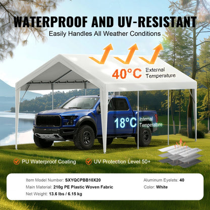 SXYQCPBB10X20 - 10x20 ft Heavy-Duty Waterproof Carport Canopy Cover