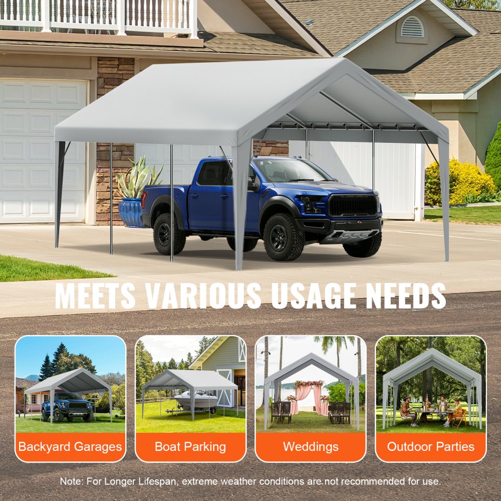 SXYQCPBH12X20 - Heavy-Duty 12x20 ft Waterproof Canopy for Carports