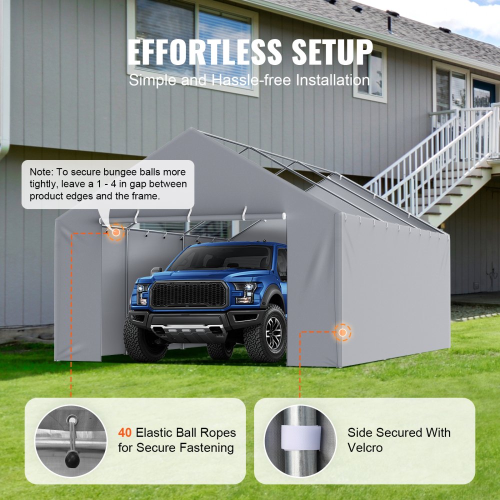 SXYQCPBHC13X20 - Heavy-Duty 13 x 20 ft Waterproof Carport Canopy Cover