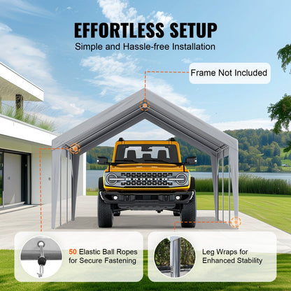 SXYQCPBH13X20 - Durable 13x20 ft VEVOR Carport Canopy with UV Protection