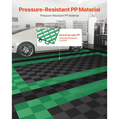 GS-30*30*1.5-Green - Heavy-Duty Interlocking Drainage Mat for Garages and More