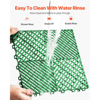 GS-30*30*1.5-Green - Heavy-Duty Interlocking Drainage Mat for Garages and More