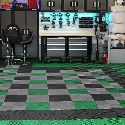 GS-30*30*1.5-Green - Heavy-Duty Interlocking Drainage Mat for Garages and More