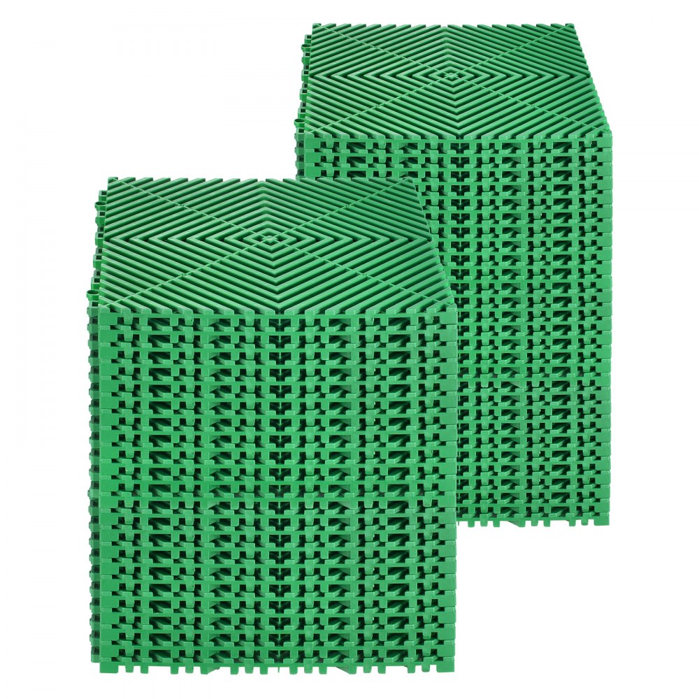 GS-30*30*1.5-Green - Heavy-Duty Interlocking Drainage Mat for Garages and More