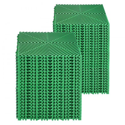 GS-30*30*1.5-Green - Heavy-Duty Interlocking Drainage Mat for Garages and More