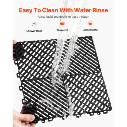 GS-30*30*1.5-B - Heavy-Duty 12” Interlocking Drainage Mat for Garages