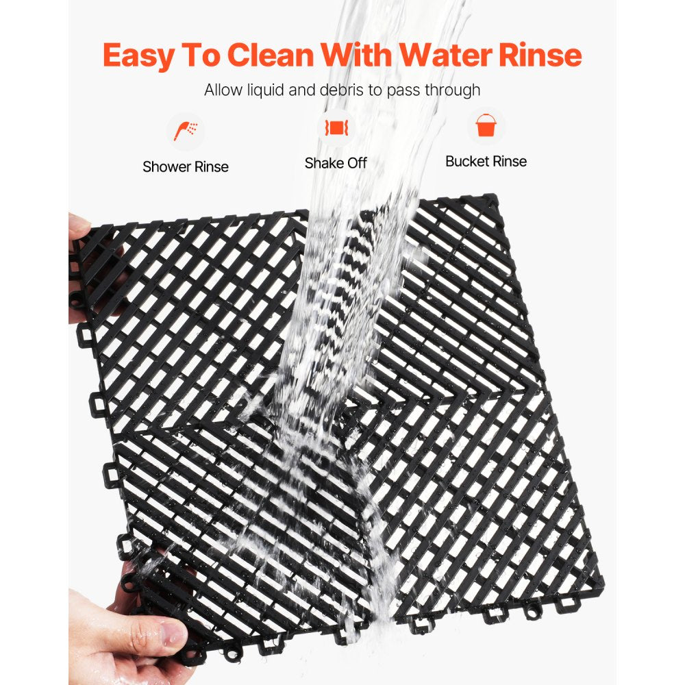 GS30*30*1.5-B - Heavy-Duty 12” x 12” Interlocking Drainage Mat for Effortless Water Flow