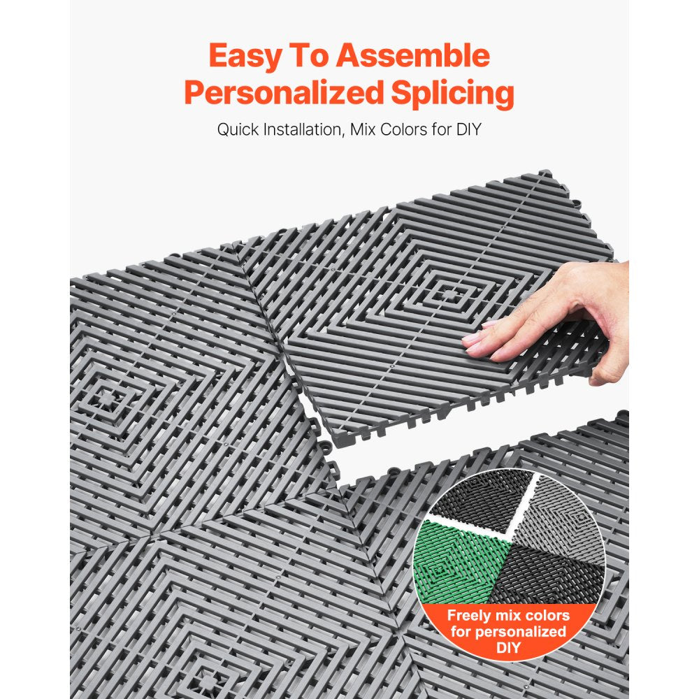 GS-30*30*1.5-G - Heavy-Duty 12” Interlocking Drainage Mat for Garages