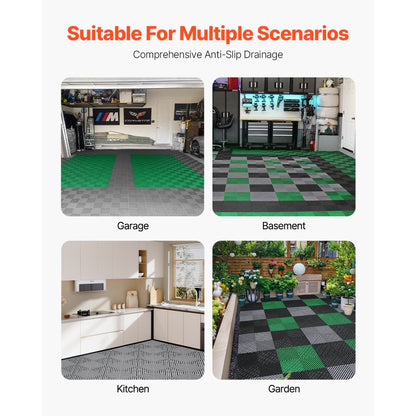 GS-30*30*1.5-G - Heavy-Duty 12” Interlocking Drainage Mat for Garages