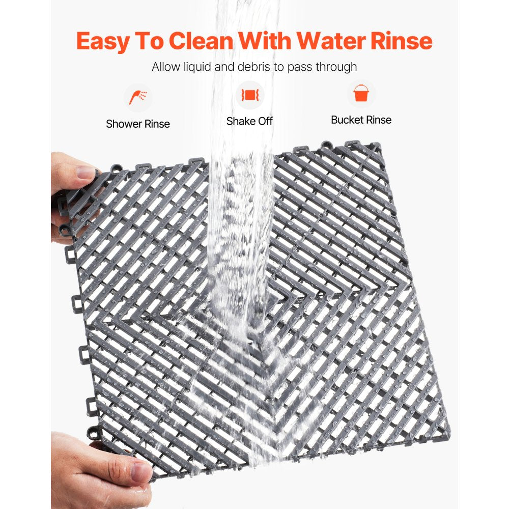 GS-30*30*1.5-G - Heavy-Duty Interlocking Drainage Mat for Garages