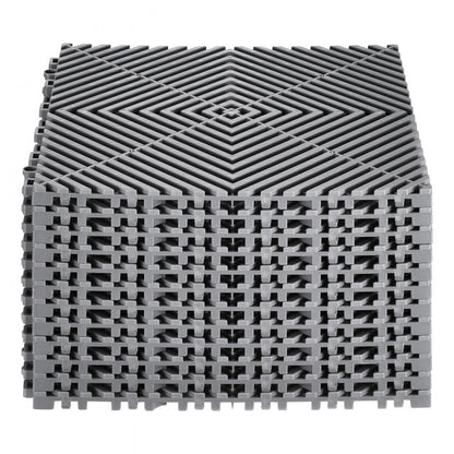 GS-30*30*1.5-G - Heavy-Duty Rubber Drainage Mat for Garage or Commercial Use