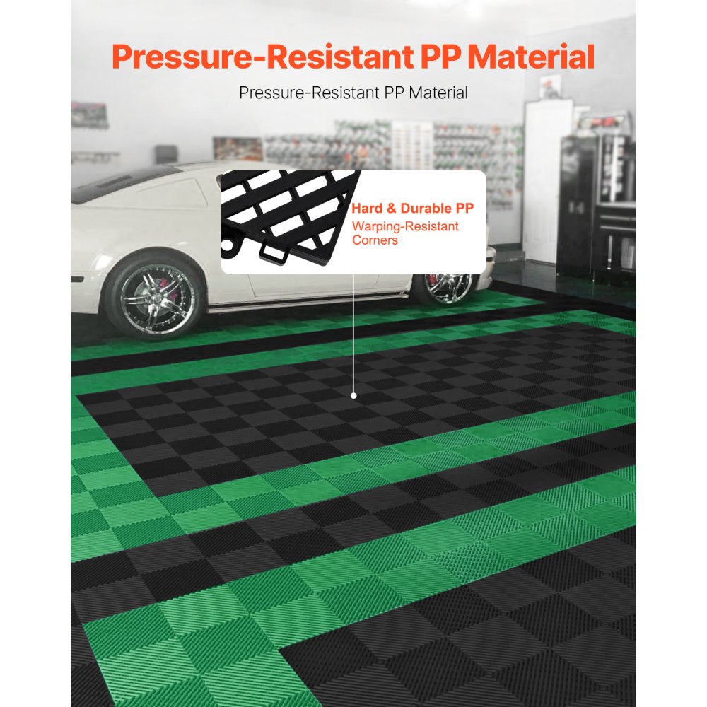 GS-40*40*1.8-B - Heavy-Duty 40"x40" Interlocking Drainage Mat for Garages