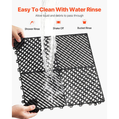 GS-40*40*1.8-B - Heavy-Duty 40"x40" Interlocking Drainage Mat for Garages