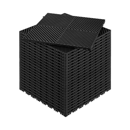 GS-40*40*1.8-B - Heavy-Duty 40"x40" Interlocking Drainage Mat for Garages