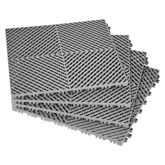 GS-40*40*1.8-G - Heavy-Duty Rubber Interlocking Drainage Mat for Garages