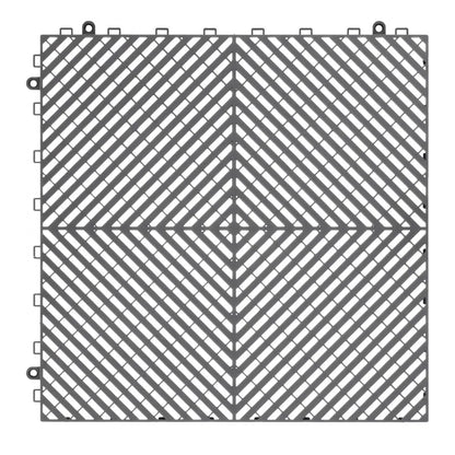 GS-40*40*1.8-G - Heavy-Duty Rubber Interlocking Drainage Mat for Garages