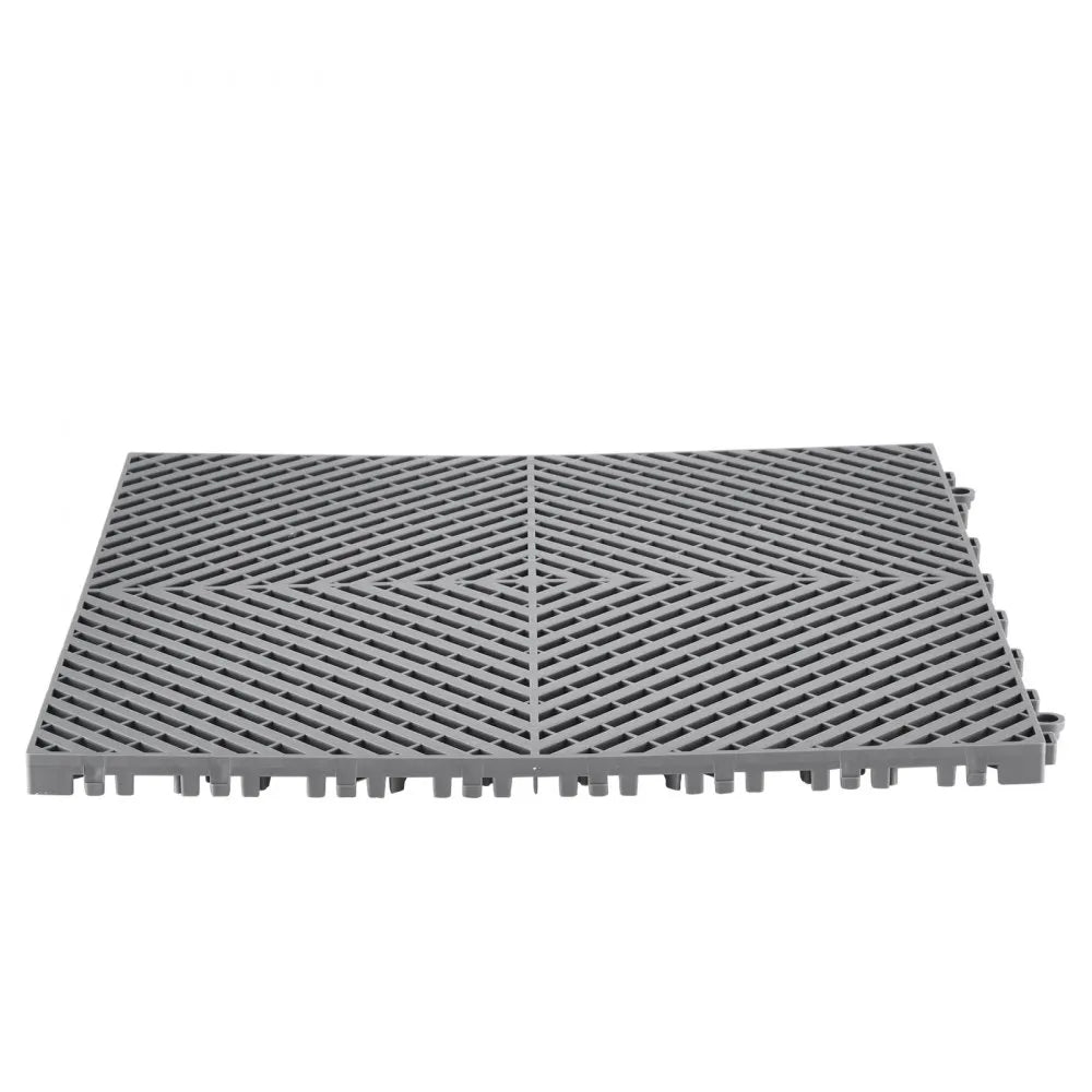 GS-40*40*1.8-G - Heavy-Duty Rubber Interlocking Drainage Mat for Garages