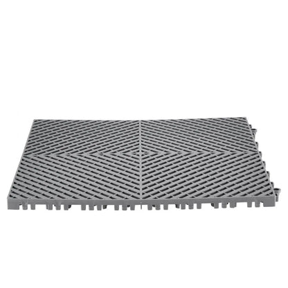 GS-40*40*1.8-G - Heavy-Duty Rubber Interlocking Drainage Mat for Garages