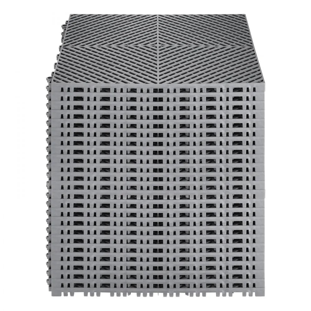 GS-40*40*1.8-G - Heavy-Duty Rubber Interlocking Drainage Mat for Garages