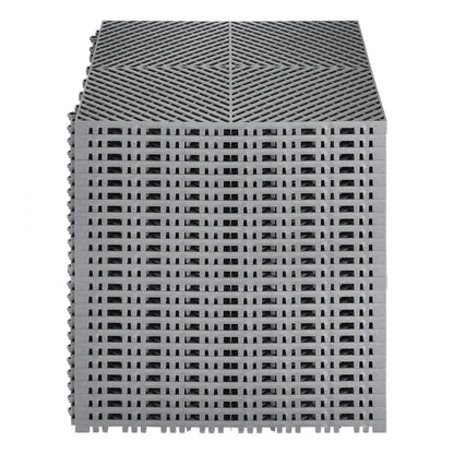 GS-40*40*1.8-G - Heavy-Duty Rubber Interlocking Drainage Mat for Garages