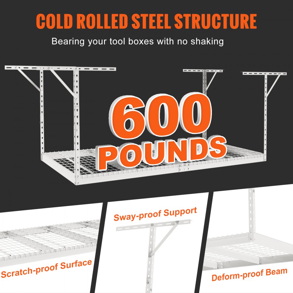 010550705073 - Heavy-Duty Garage Storage Rack, 600 lbs Capacity, Adjustable 22-40"
