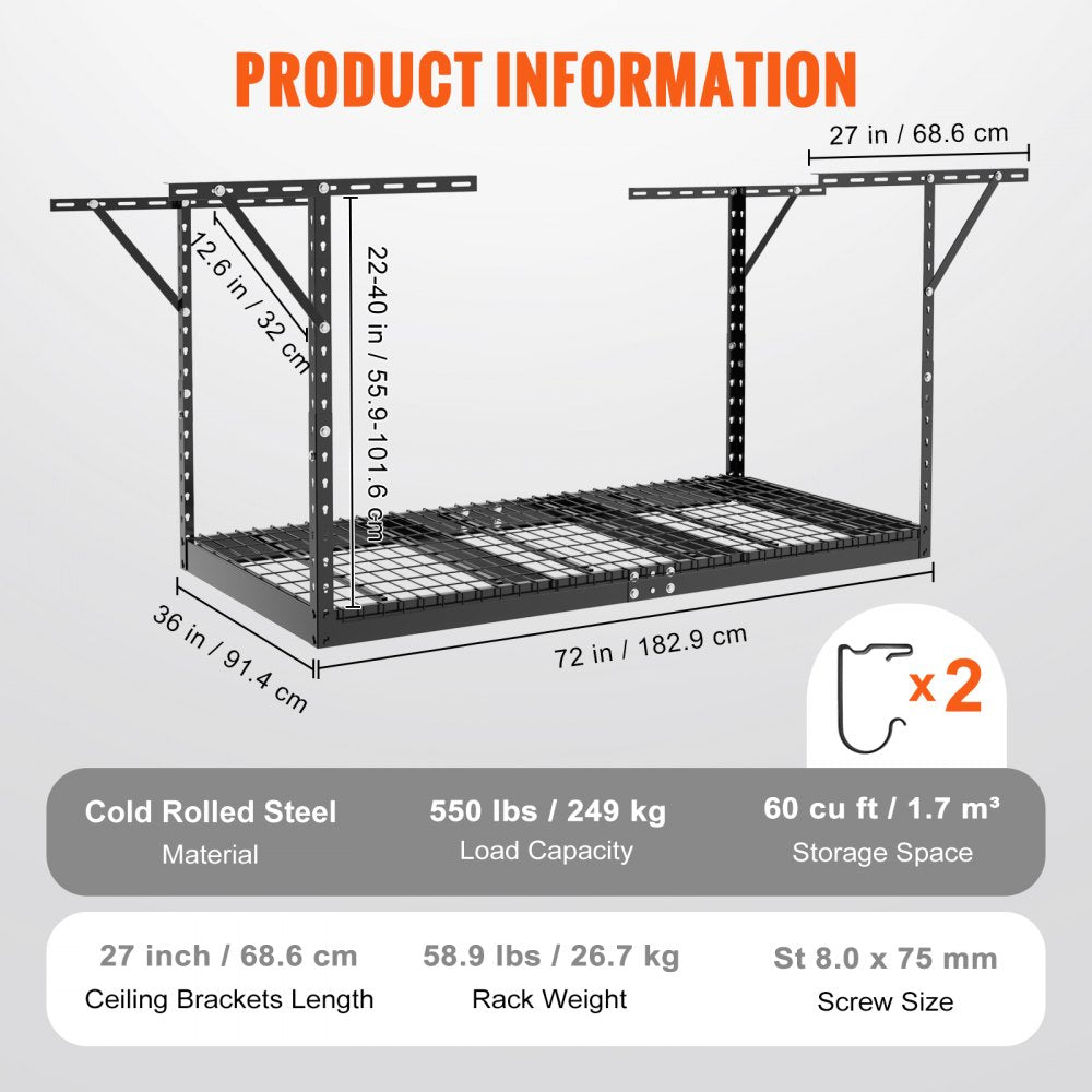 010349419220 - Adjustable 3x6 Steel Garage Storage Rack for Efficient Organization