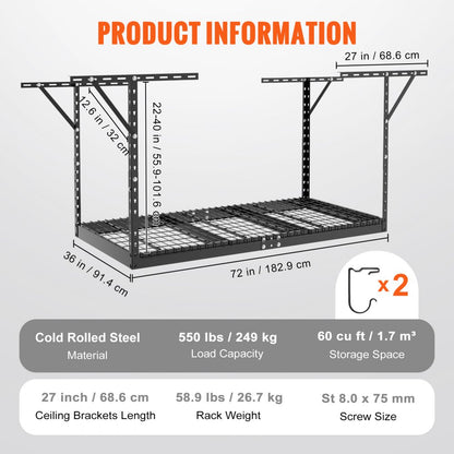 010349419220 - Adjustable 3x6 Steel Garage Storage Rack for Efficient Organization