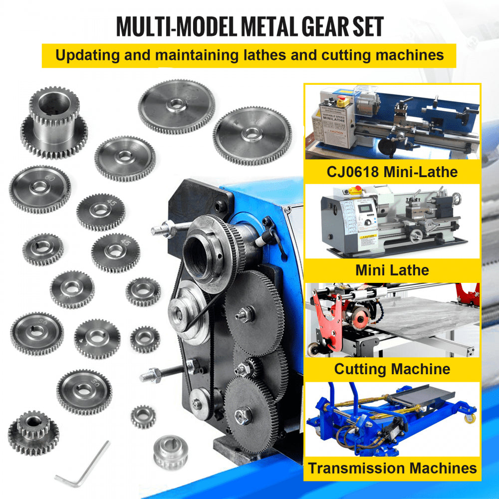 CJ0618 - 17-Piece Precision Iron Micro Lathe Gear Set